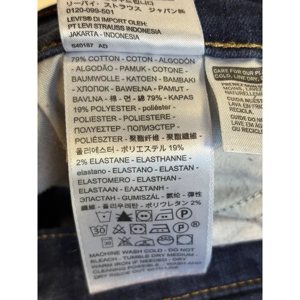 Levi's Women's 27 Dark Wash Bermuda Jean Shorts Jorts Classic Mid Rise Stretch